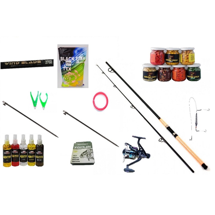 Set lanseta crap epoxy ® 2702 si mulineta G3- RM4000, accesorii si fir cadou