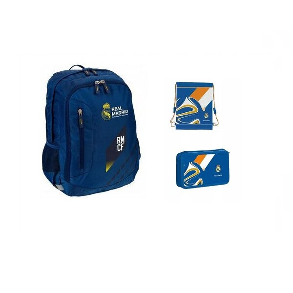 Set rucsac scoala, real madrid, penar, sac pentru pantofi, multicolor