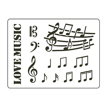 Sablon S30 - model cu note muzicale si text Love Music Sablon S30 - model cu note muzicale si text Love Music