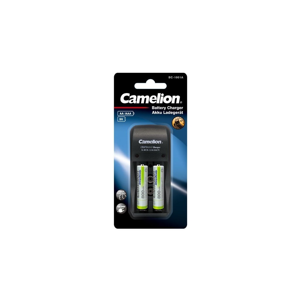 Incarcator Camelion pentru acumulatori AA/AAA si 9V cu 2 acumulatori AAA R3 800mAh Ni-MH 1,2V