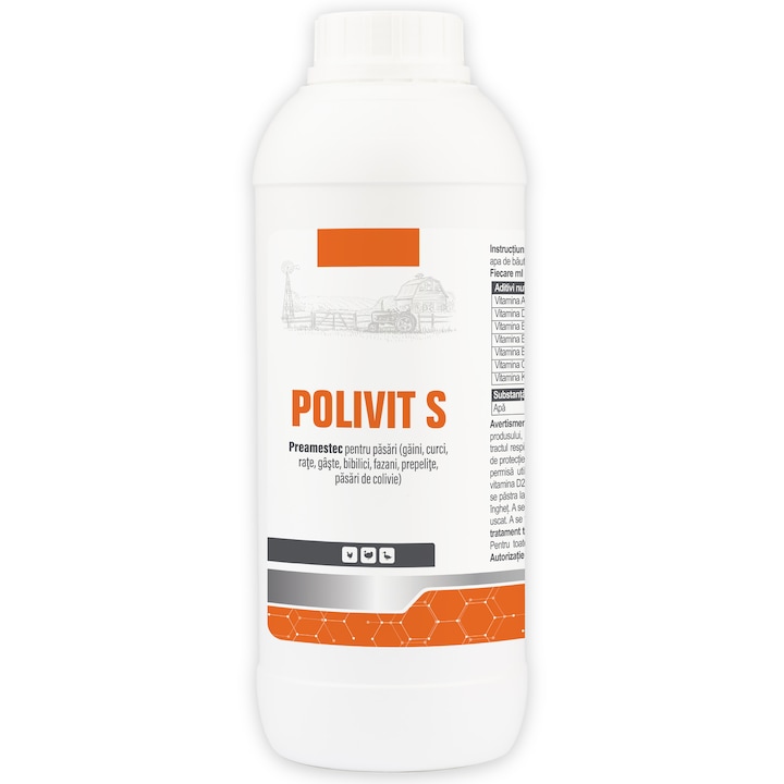 Complex de vitamine pentru animale, Polivit S, Pasteur, 1L
