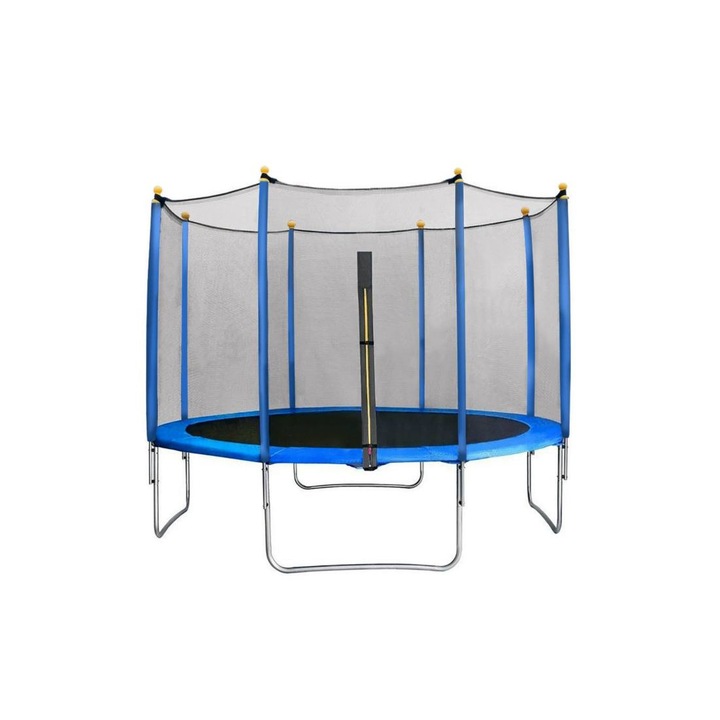 Kék trambulin fekete védőhálóval 244 cm