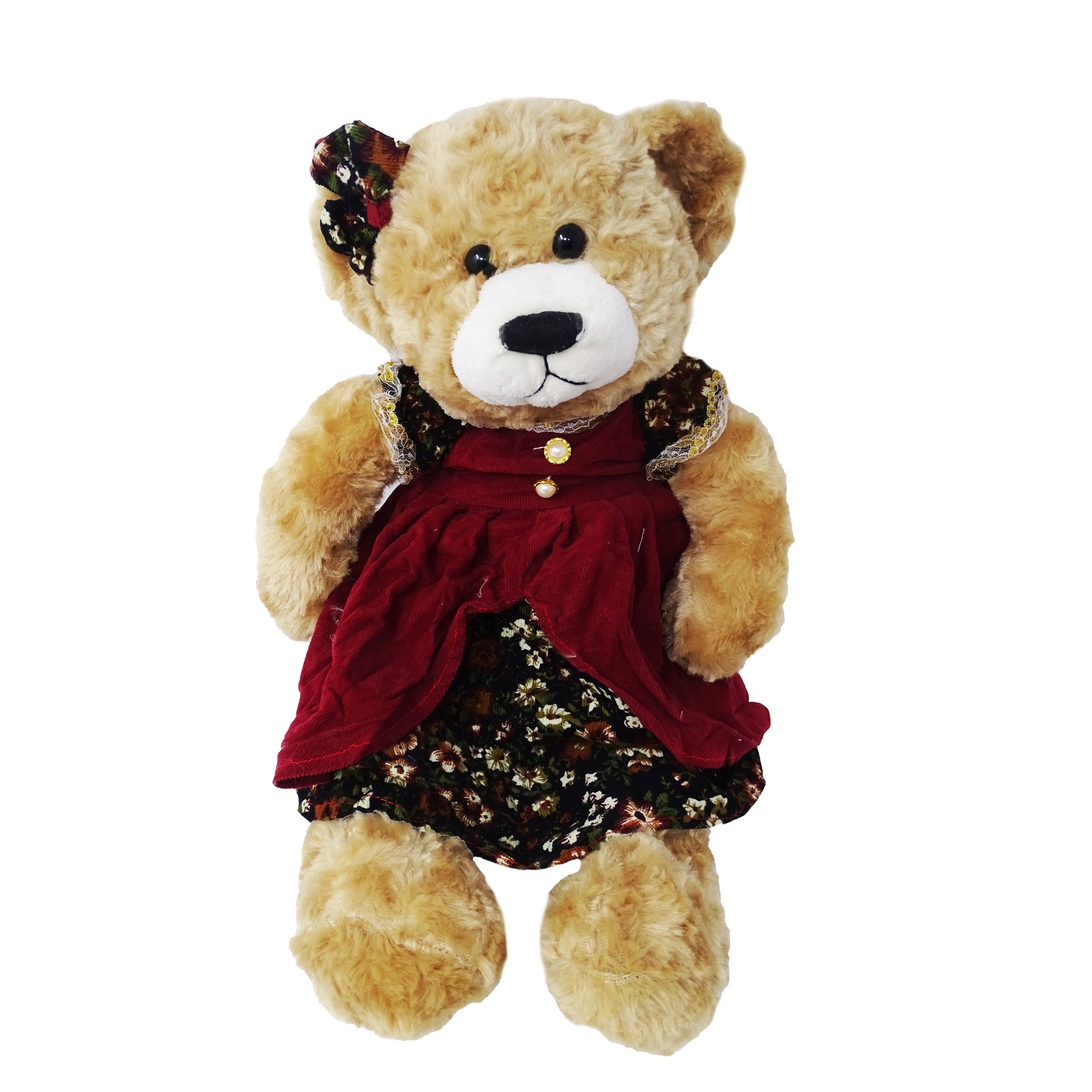 Ursulet de Plus cu Rochita, Maro/Rosu