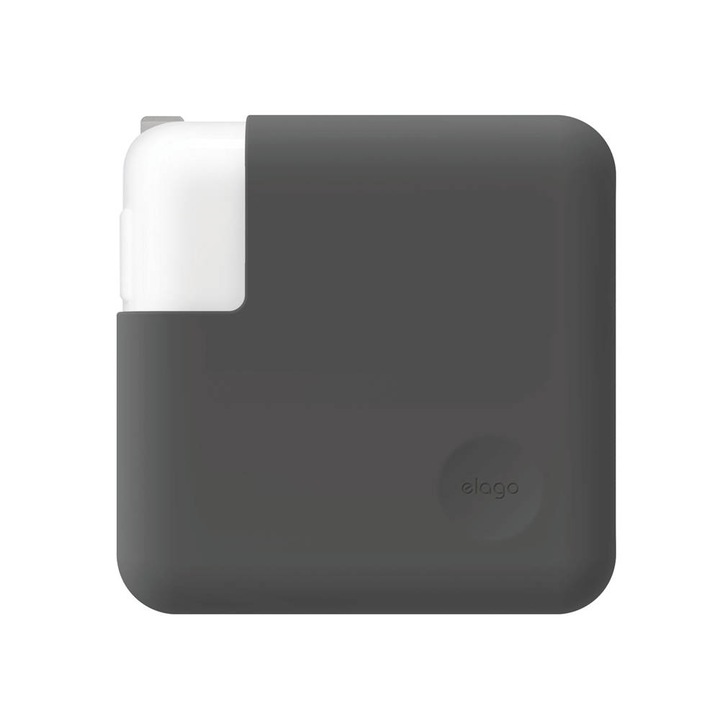 Elago MacBook Charger Cover - силиконов калъф за MagSafe 2 85W и Apple USB-C 87W захранвания (тъмносив)