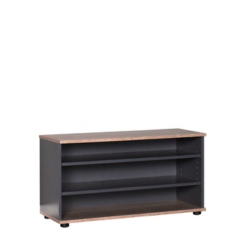 Comoda TV Adore Flat Line, 3 rafturi, Latte, Antracit, 90x48x35 cm Comoda TV Adore Flat Line, 3 rafturi, Latte, Antracit, 90x48x35 cm