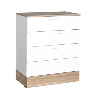 Comoda Adore Base, 4 sertare, Stejar, Alb, 72x88x40 cm Comoda Adore Base, 4 sertare, Stejar, Alb, 72x88x40 cm