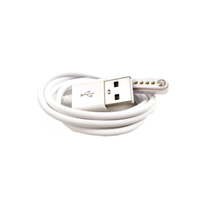 Cablu USB, TKstar, Magnetic, Alb