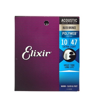 Set Corzi, Elixir, Extra Light, Chitra Acustica, Grosime 10-47, Polyweb, Bronze Set Corzi, Elixir, Extra Light, Chitra Acustica, Grosime 10-47, Polyweb, Bronze