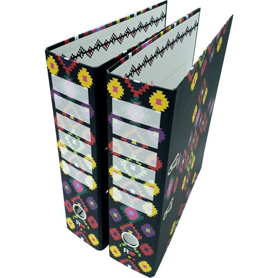 Set 2 Biblioraft, ETHNO, 80mm, Rado, Negru cu Romburi