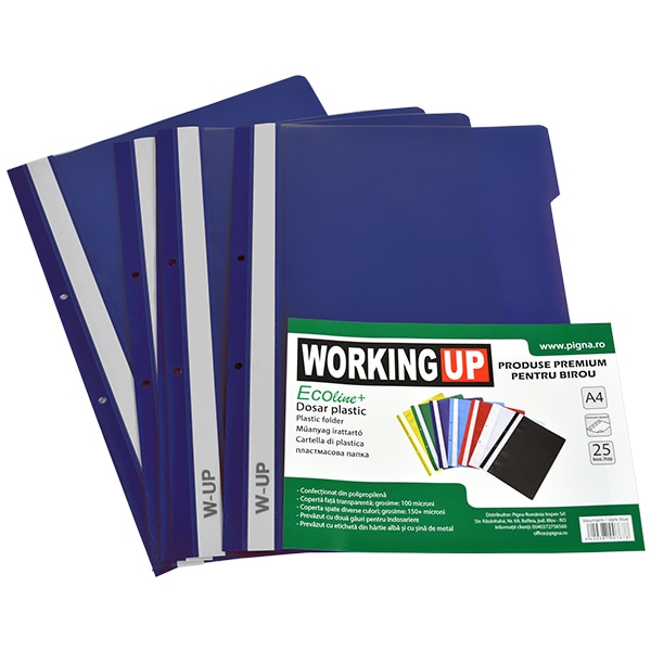 Set 25 Dosar, WorkingUp, Plastic, 2 gauri, Bleumarin