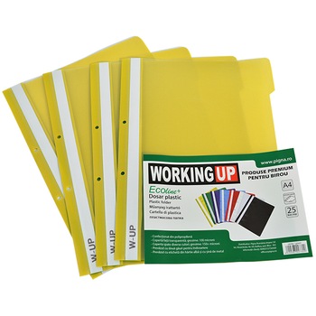 Set 25 Dosar, WorkingUp, Plastic, 2 gauri, Galben Set 25 Dosar, WorkingUp, Plastic, 2 gauri, Galben