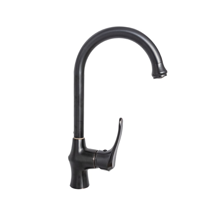 Кухненска батерия, мобилна лебедова тръба, античен черен външен вид TRENDY S