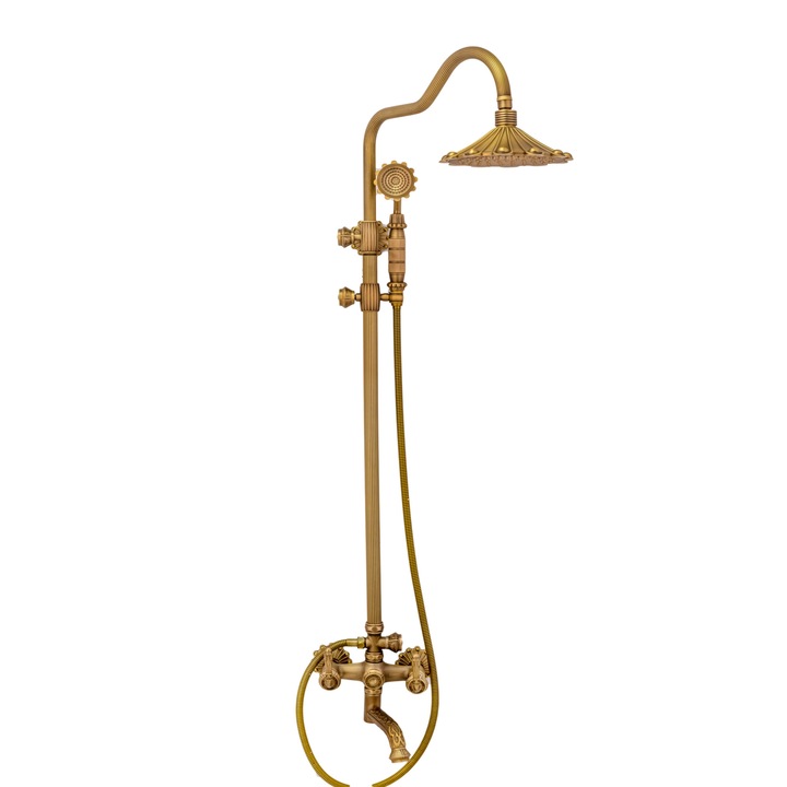 Coloana de dus, cu trei functii, bronz antichizat, cu broderie TRENDY S