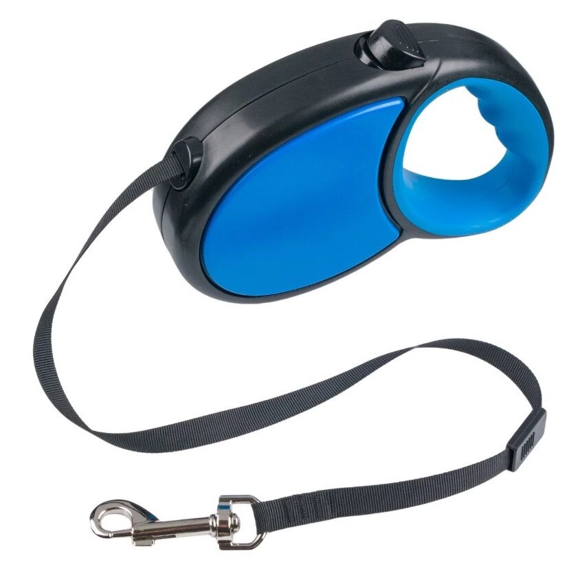 Lesa mecanica pentru caini, Zola®, neagra/albastra, 5 m