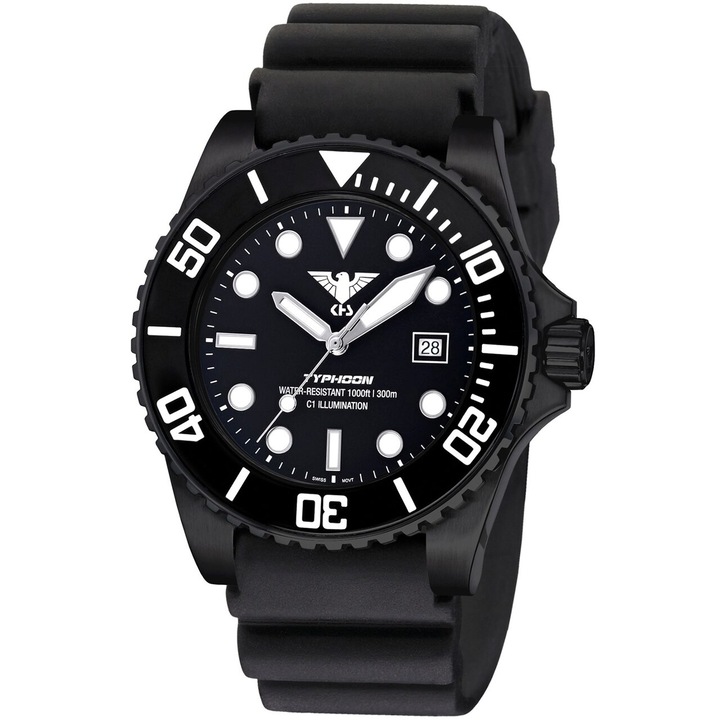Ceas barbatesc KHS.TYBS.DB Typhoon SWISS MADE 46mm 30ATM