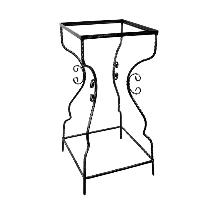Cadru masa gradina , din fier forjat , 40 x 40 cm , negru lucios