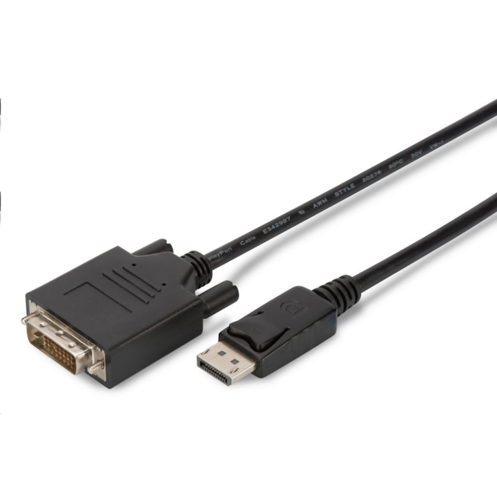 Кабел Assmann, DVI-D/Displayport, 5 м, черен