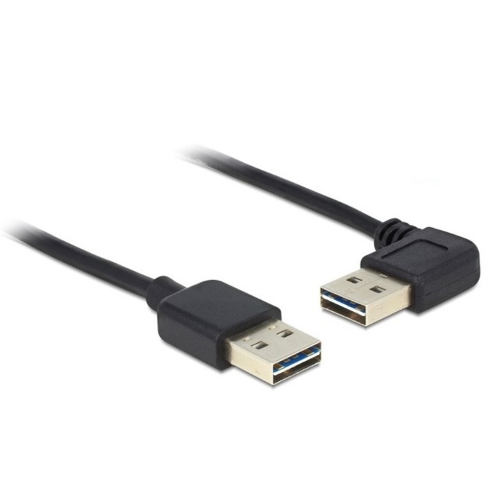 Delock кабел, 2 x USB 2.0, 0,5 м, черен