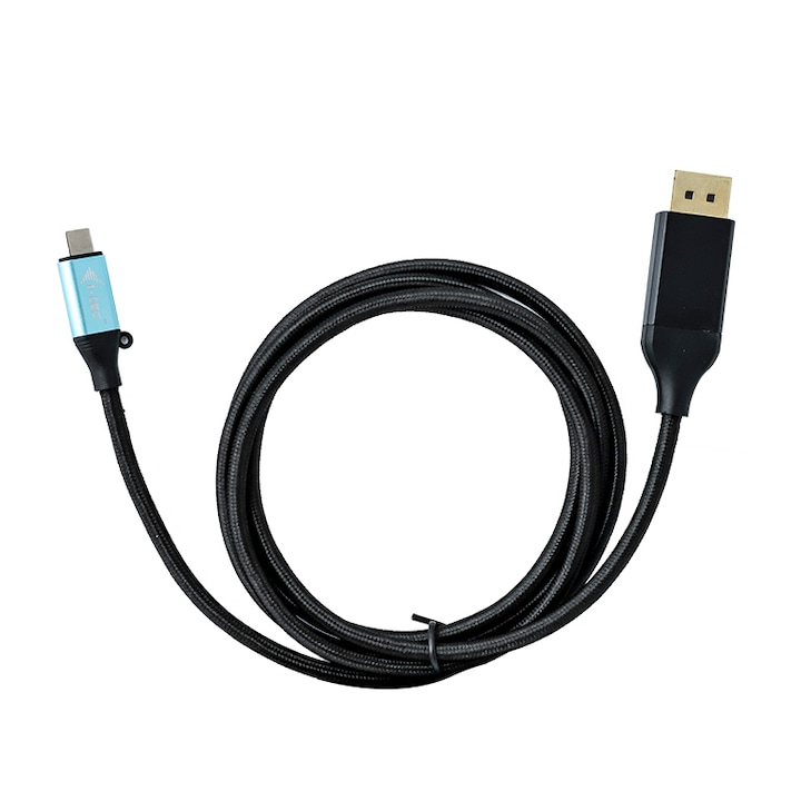 Adaptor, iTec, USB-C DisplayPort cu cablu, 1x cablu de conversie DP 4K Ultra HD/60 Hz, Negru