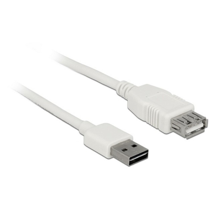 Delock USB 2.0 (M) - USB 2.0 (F) 5m fehér Easy-USB kábel