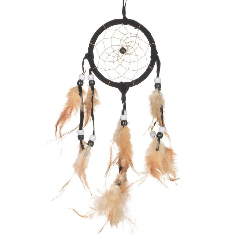 Decoratiune care atarna, Zola®, Talisman, cu pene, negru/crem, 26 cm