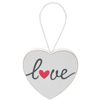 Decoratiune suspensabila, Zola®, din lemn, alba, Inimioara, 9x9x1.5 cm Decoratiune suspensabila, Zola®, din lemn, alba, Inimioara, 9x9x1.5 cm