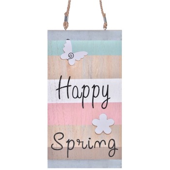 Decoratiune suspendabila, Zola®, din lemn, Happy spring, 30x 16 cm Decoratiune suspendabila, Zola®, din lemn, Happy spring, 30x 16 cm
