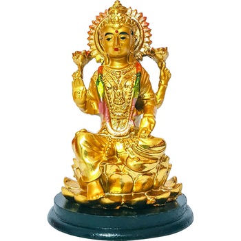 Zeita bogatiei Lakshmi, remediu Feng Shui pentru bani si spor in casa si la munca, statueta aurie Zeita bogatiei Lakshmi, remediu Feng Shui pentru bani si spor in casa si la munca, statueta aurie