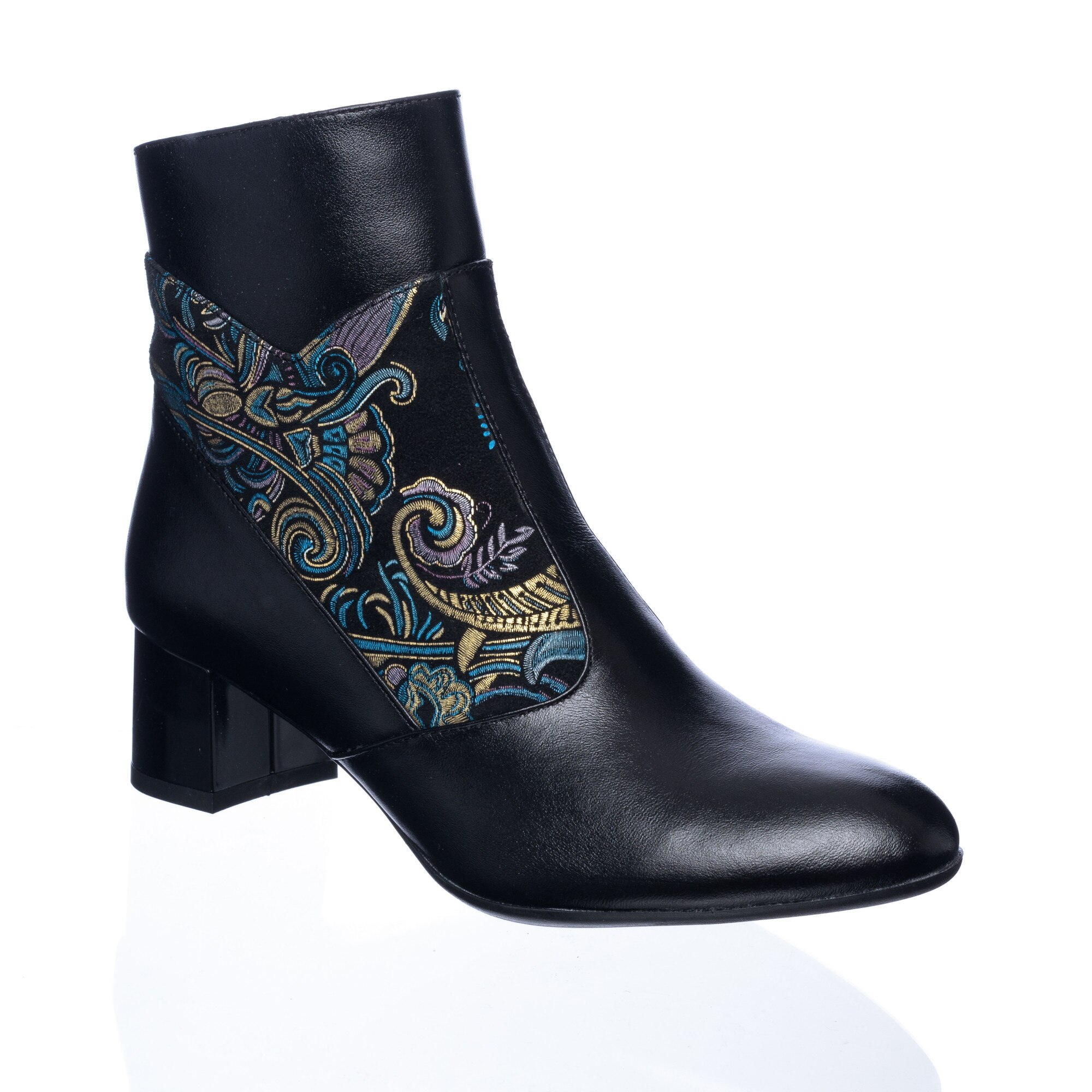 Ghete dama din piele naturala - Negru cu Sal Negru - GX50 NSN