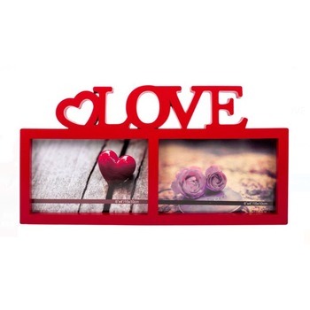 Rama foto dubla rosie, SG, 31x16,5 cm Rama foto dubla rosie, SG, 31x16,5 cm