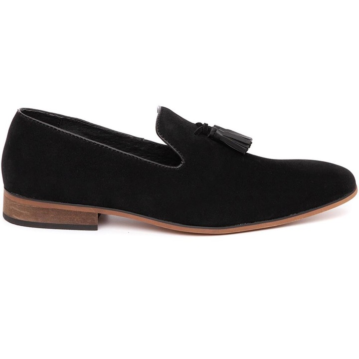 Pantofi barbati Alvin cu aspect catifelat 42, Negru