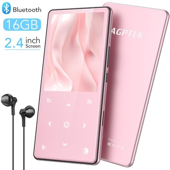 Mp3 Player AGPTEK , HIFI, Bluetooth 4.0 ,16GB , Portabil , FM Radio , Voice Recorder, 2.4 inch , Touch buton , roz Mp3 Player AGPTEK , HIFI, Bluetooth 4.0 ,16GB , Portabil , FM Radio , Voice Recorder, 2.4 inch , Touch buton , roz