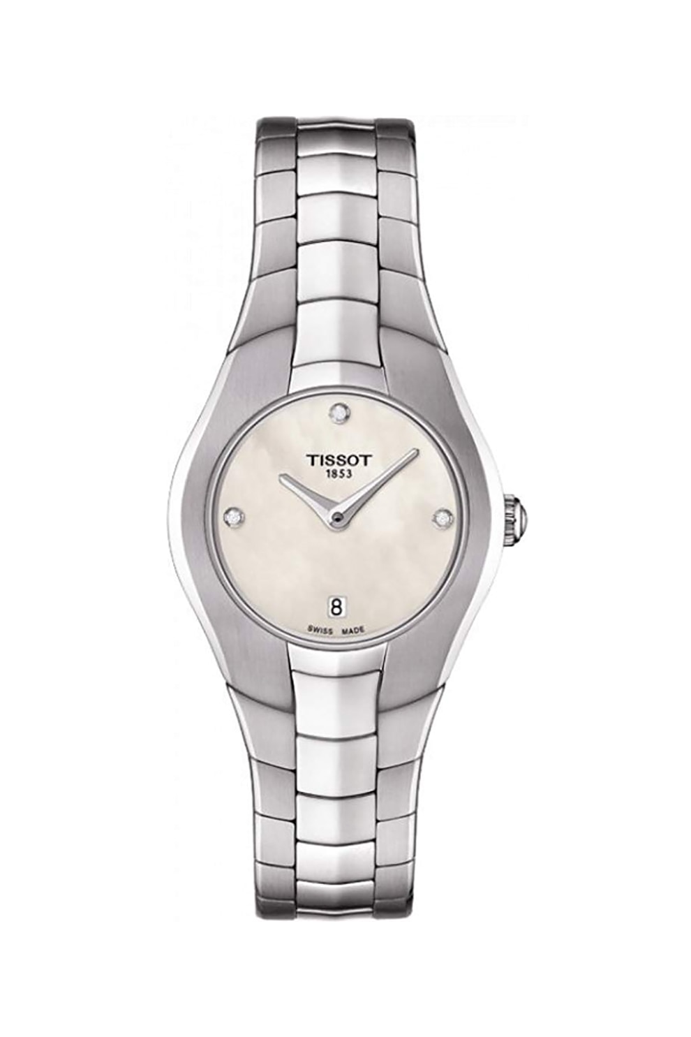 Tissot, Ceas analog decorat cu diamante, Argintiu inchis