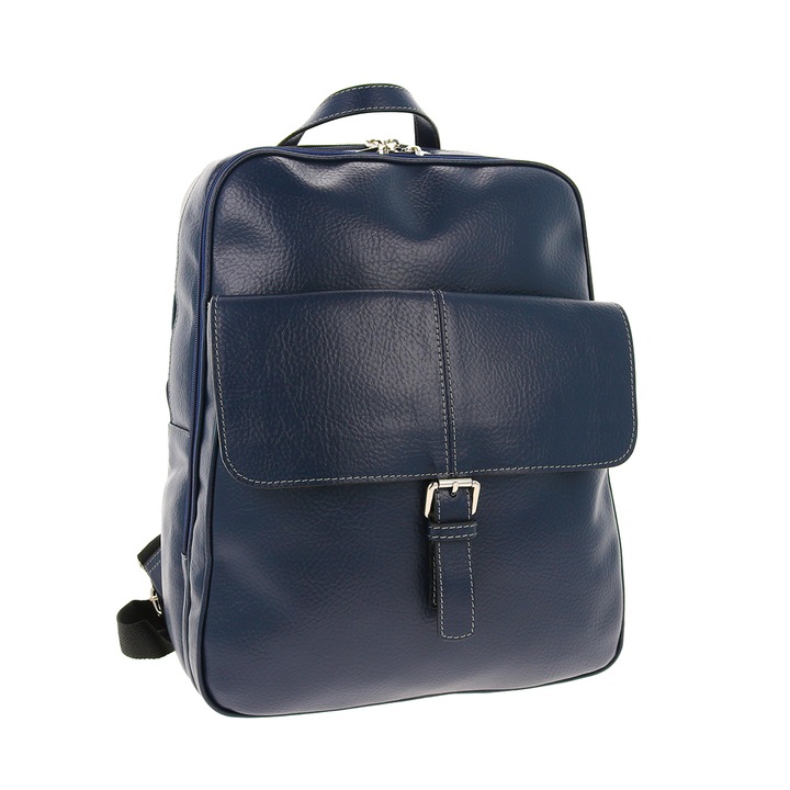 Rucsac mare, unisex din piele naturala bleumarin, model 245 MAGAZINULDEGENTI