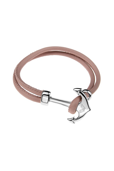 Victoria Walls, Bratara de piele cu doua siraguri Ann, Roz