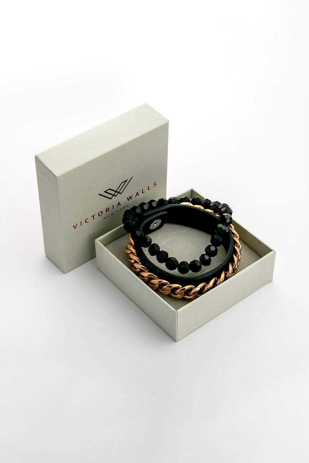 Victoria Walls, Set de bratari, Negru/Auriu