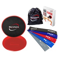 Set 2 Discuri de Alunecare cu 5 Benzi Elastice, BORCHENT, eBook+Saculet