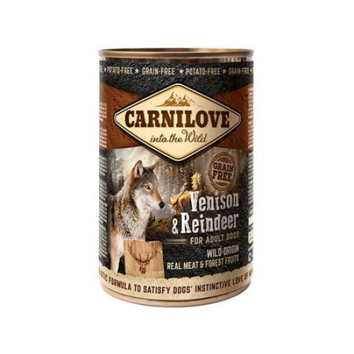 Hrana umeda pentru caini Carnilove Wild Meat, Adult, Vanat & Caprioara, 5 x 400 g