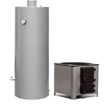 Ansamblu boiler cazan de tabla de otel 90 litri si focar cu usa de fonta, doua surse, lemne si electric Ansamblu boiler cazan de tabla de otel 90 litri si focar cu usa de fonta, doua surse, lemne si electric