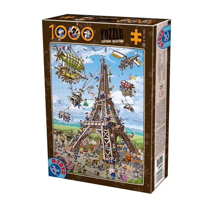 Puzzle D-Toys Cartoon Collection Constructia Turnului Eiffel 1000 piese ...