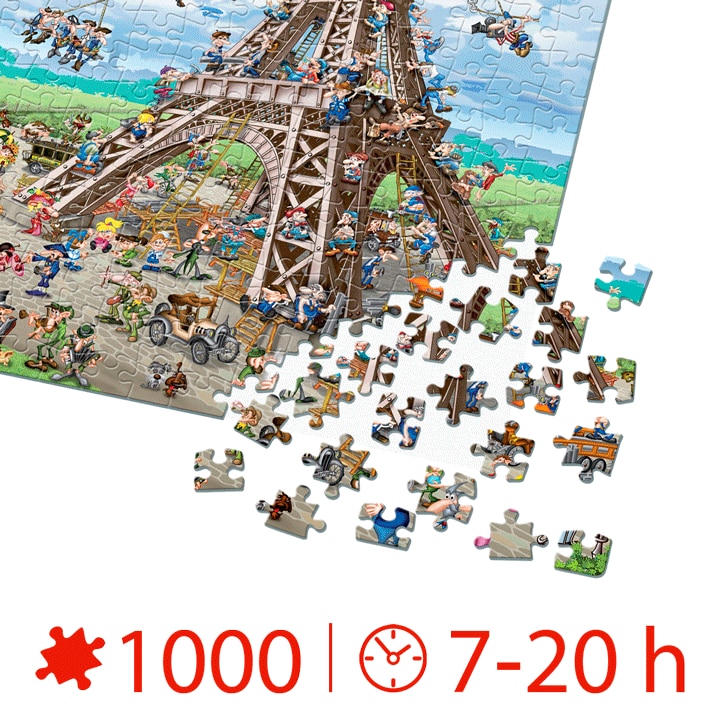 Puzzle D-Toys Cartoon Collection Constructia Turnului Eiffel 1000 piese ...