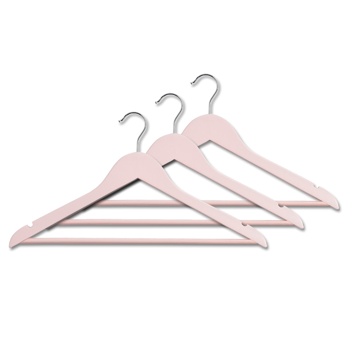 Set 3 umerase din lemn,roz,Zeller