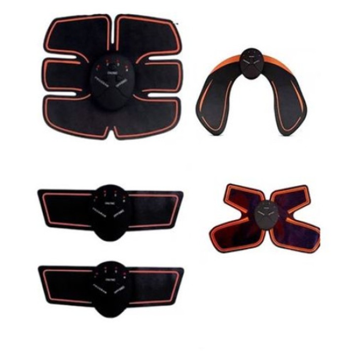 Set Aparat electrostimulare muschi 5 in 1 Fesieri + Aparat pentru Abdomen Brate, Aparat cervical, Anticelulitic, Modelare