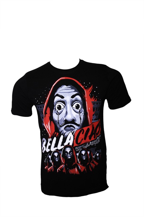 Tricou barbati La Casa de Papel Bella Ciao negru/rosu, Rosu/Negru