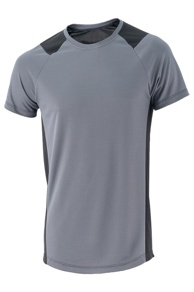 Tricou fitness barbati, Lazo, Gri/Negru