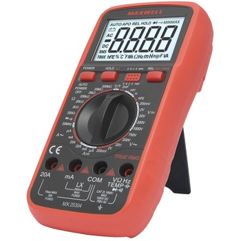Multimetru digital masurare inductie Maxwell 25304 True RMS, DC V 0,1mV - 1000V, AC V 0,1mV - 750V, Tester tranzistoare hFE, test dioda Multimetru digital masurare inductie Maxwell 25304 True RMS, DC V 0,1mV - 1000V, AC V 0,1mV - 750V, Tester tranzistoare hFE, test dioda