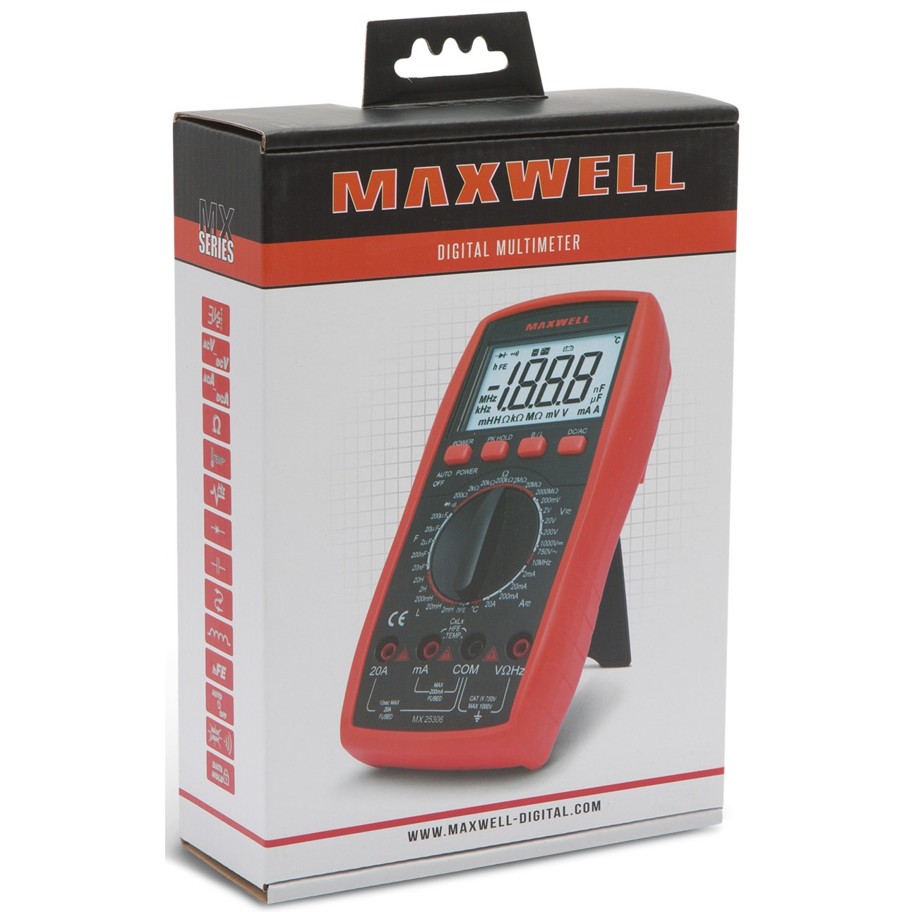 Multimetru digital Maxwell 25306, test dioda, test tranzistoare - eMAG.ro