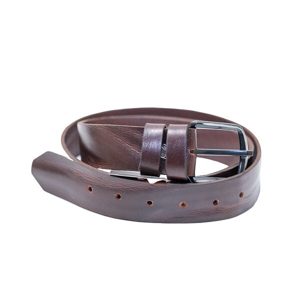 Curea pentru barbati Manhatan 16, Piele naturala, Lucrata manual, 100-135 cm, Maro