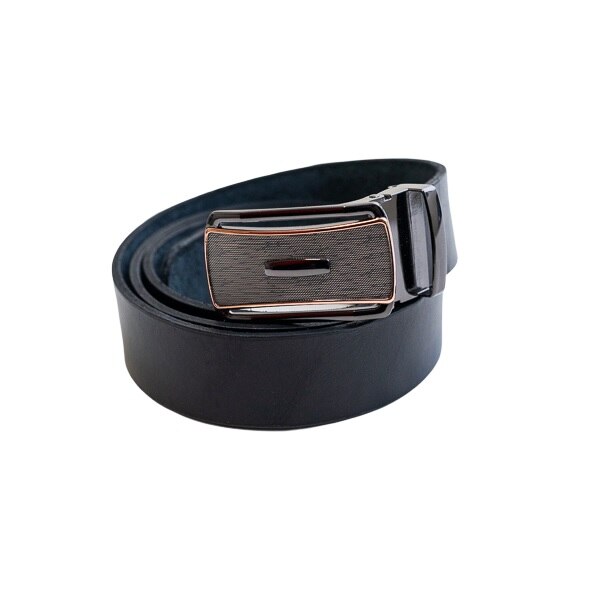 Curea pentru barbati Manhatan 17, Piele naturala, Lucrata manual, 100-135 cm, Negru mat