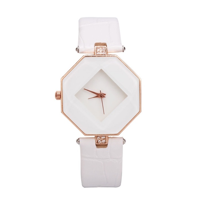 Elegáns női karóra CDD-2, fehér/arany